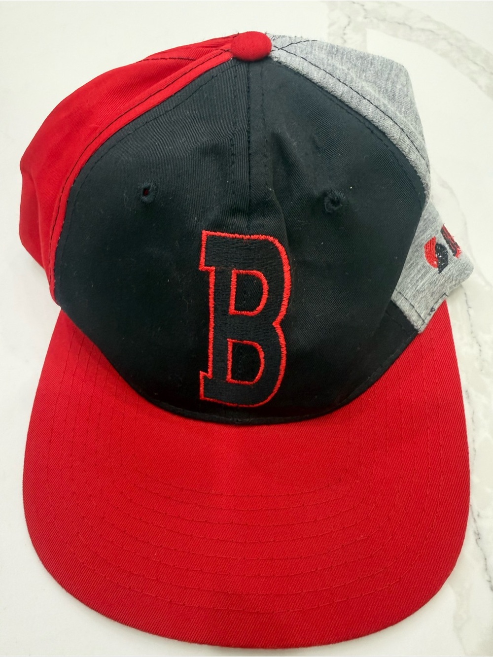 Portland Trailblazers Red and Black Baseball Cap with Grey Panels